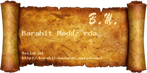 Barabit Medárda névjegykártya